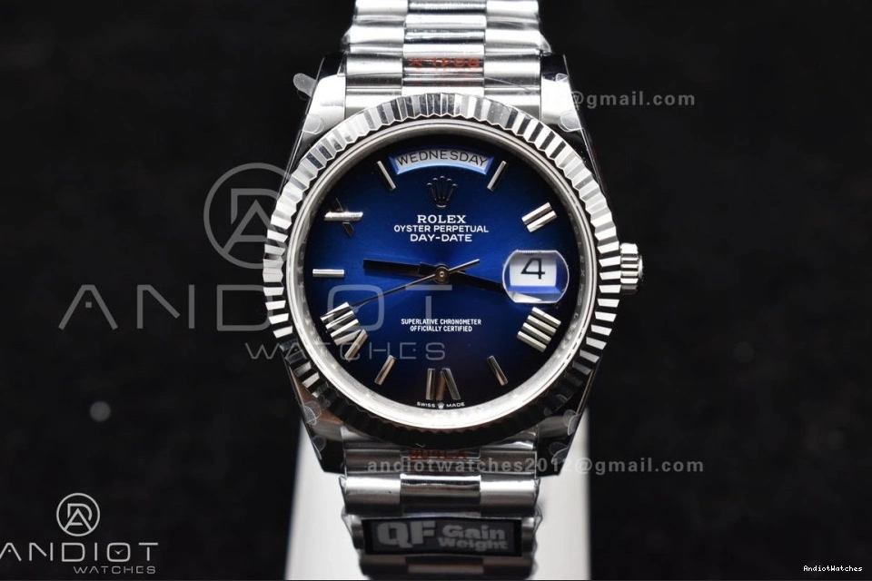 Dial V4 724 Weight) Edition SS QF Practical Blue (Gain A2836 DayDate 904L Bracelet Black Best Steel on 40 President 0419